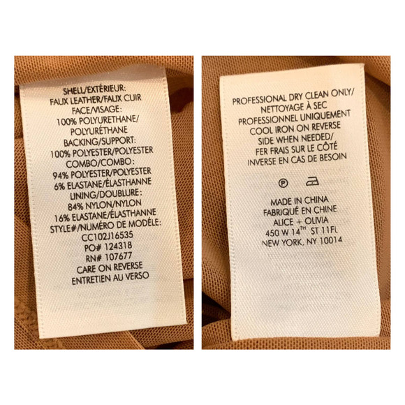 ALICE + OLIVIA Inka Long Sleeve Faux Leather Body-Con Dress (2) - Picture 5 of 9